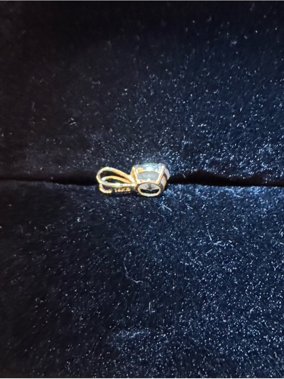 14K Gold Solitaire Moissanite Pendant - Picture 3 of 4